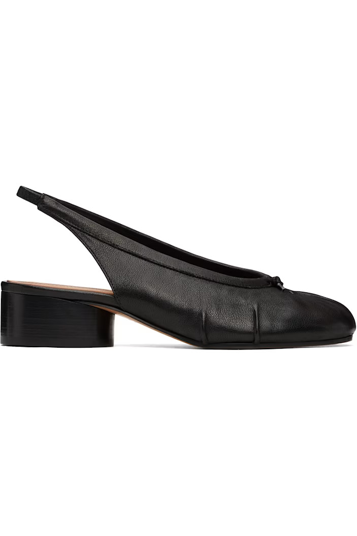 Maison Margiela - Black Tabi New Ballerina Slingback Heels | SSENSE