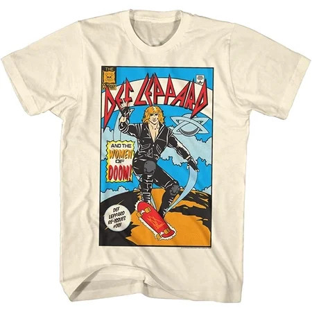 Def Leppard 80s Heavy Hair Metal Band Rock and Roll Comic Adult T-Shirt Tee | Walmart (US)
