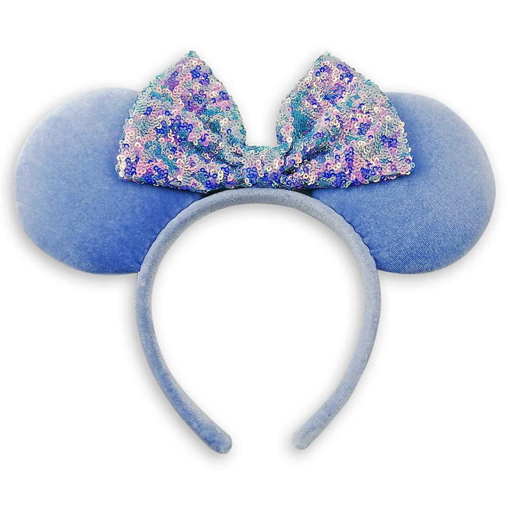 Minnie Mouse Ear Headband with Sequined Bow – Cornflower Blue | Disney Store