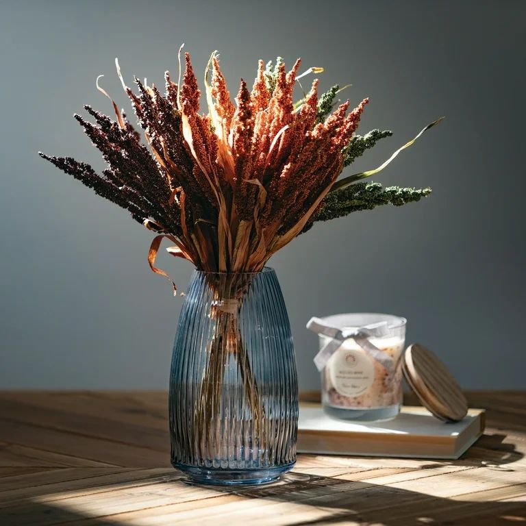 Sullivans 8" Ribbed Gray Glass Vase | Walmart (US)