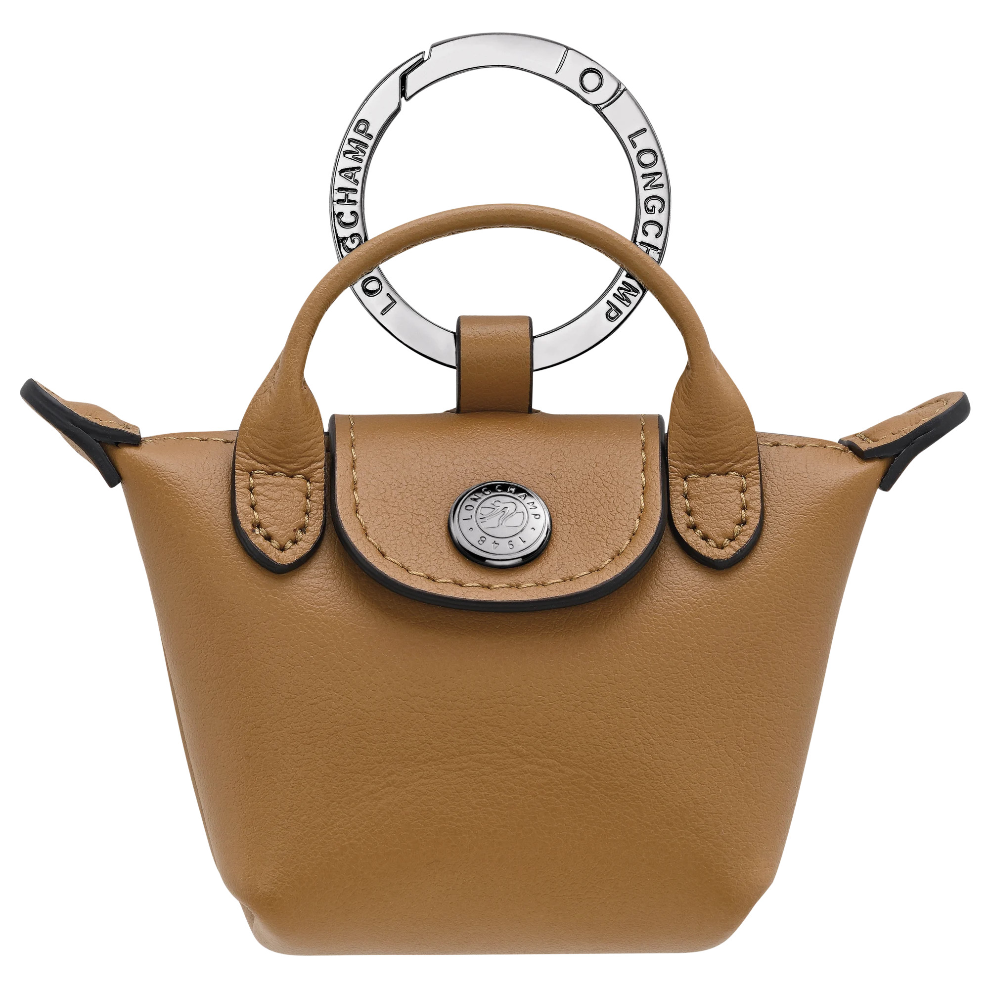 Le Pliage Xtra Key ring Tobacco - Leather | Longchamp US | Longchamp