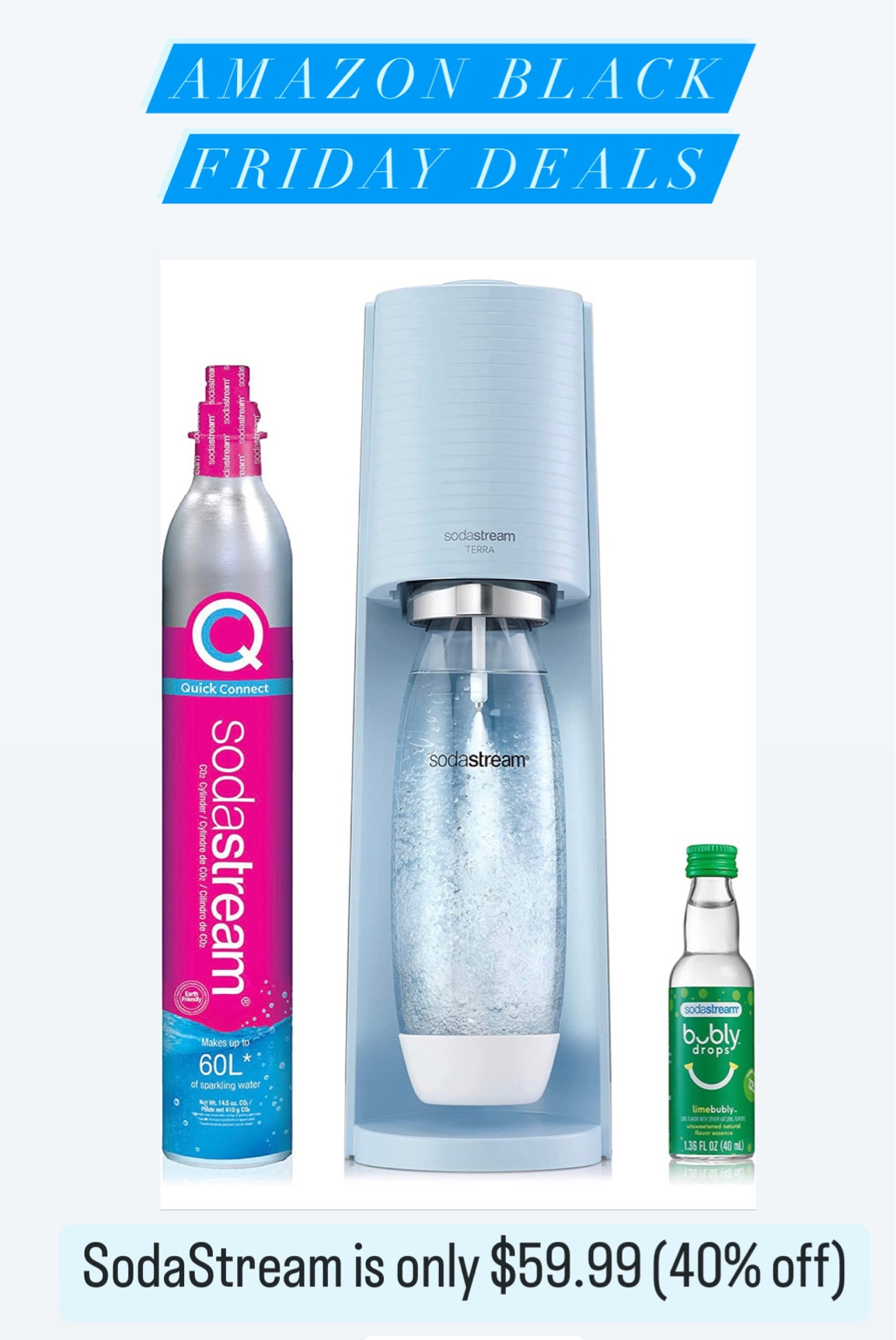 Amazon Black Friday Deals - Soda Stream only $59.99 (40% off) - Amazon Deals - Amazon Finds - Amazon home - gift ideas 

#LTKsalealert #LTKCyberweek #LTKunder100