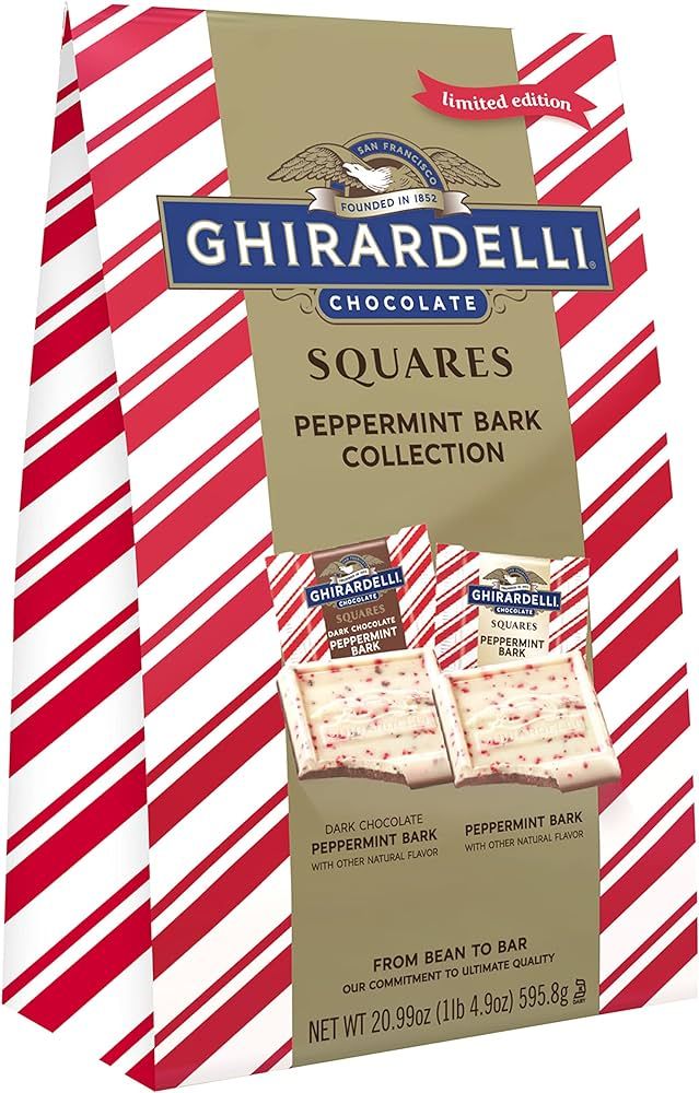 GHIRARDELLI Chocolate Squares, Peppermint Bark Assorted Chocolates, 20.99 OZ Bag | Amazon (US)