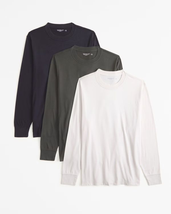 3-Pack Essential Long-Sleeve Tees | Abercrombie & Fitch (US)