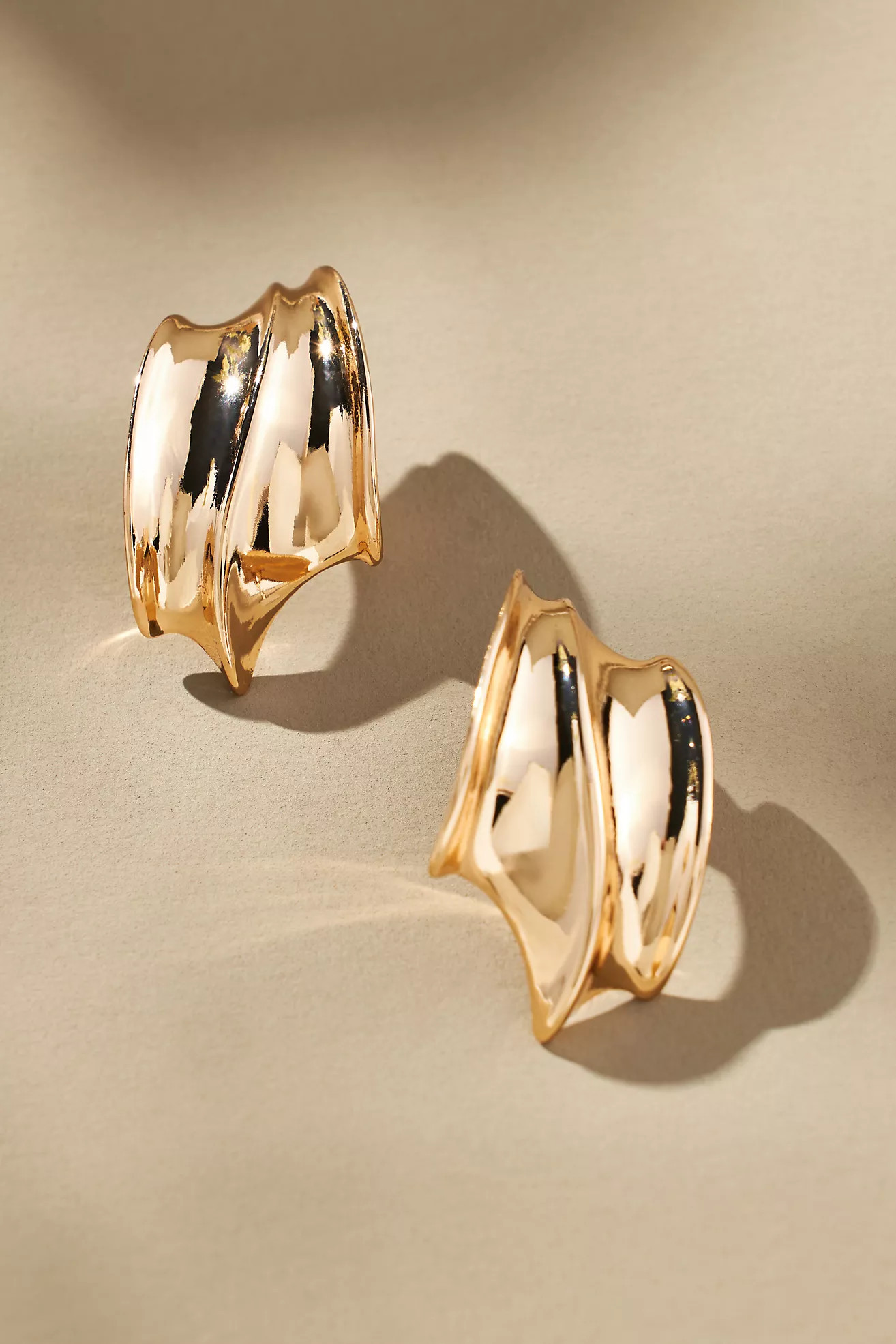 Sculpted Modern Huggie Hoop Earrings | Anthropologie (US)