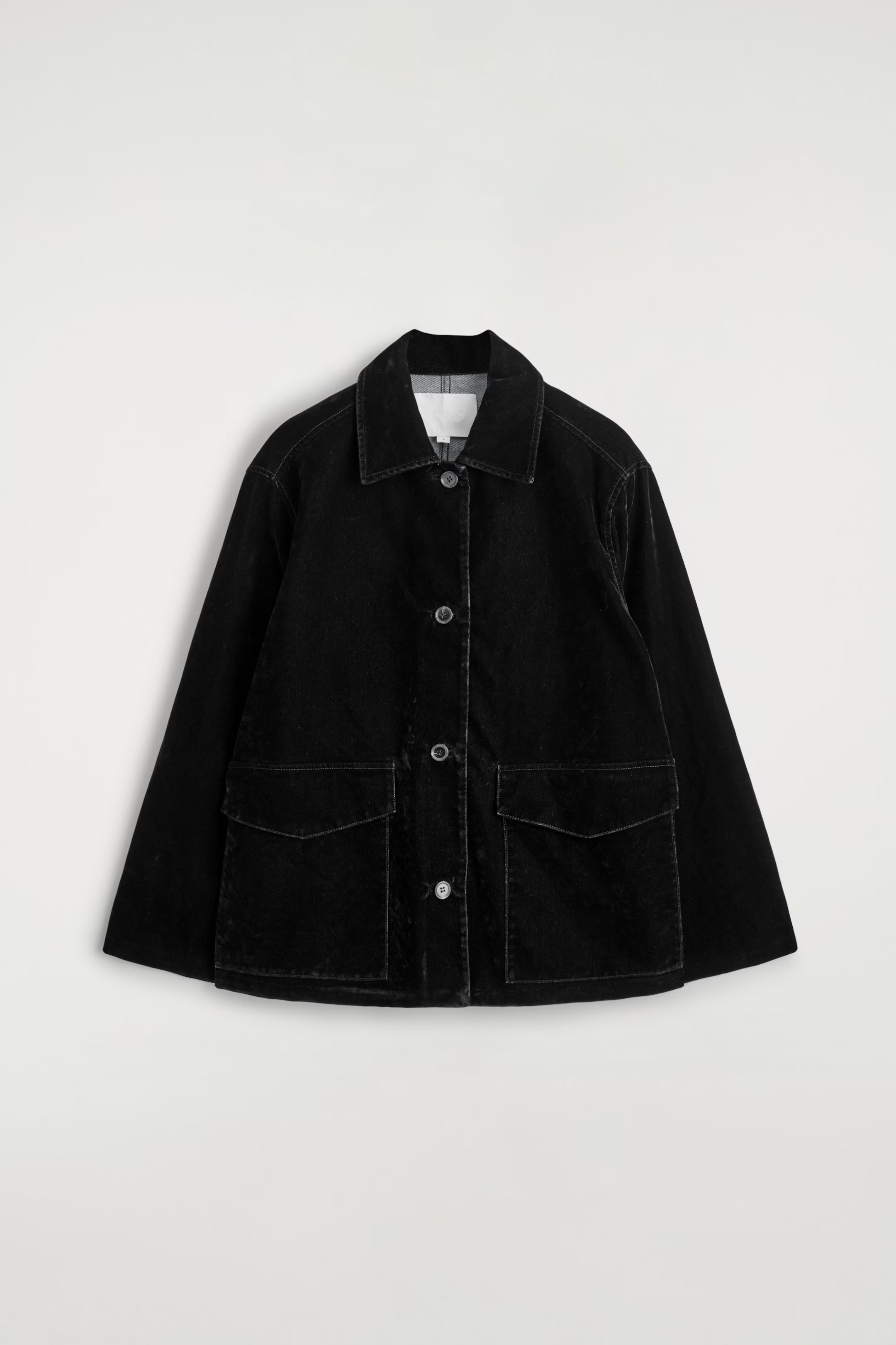 JACKE AUS BEFLOCKTEM DENIM - SCHWARZ | COS AT | COS (EU)