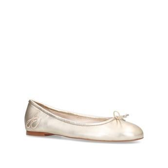 Sam Edelman Felicia Ballerina - Gold Leather Ballerina Shoes | Kurt Geiger (Global)