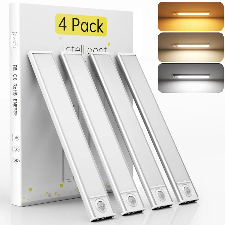 DAYBETTER 34 LED Under Cabinet Lights, USB Rechargeable Closet Lighting kit with Motion Sensor an... | Walmart (US)