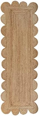 Gautam International Scalloped Natural Jute Area Rug, Natural Color (2'6"X6') | Amazon (US)