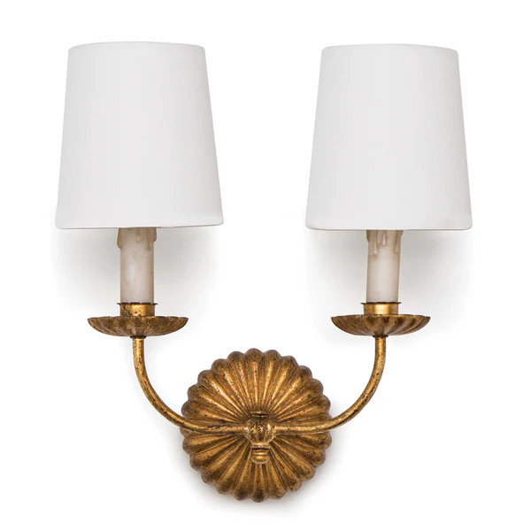 Regina Andrew Clove Antique Gold Leaf Double Wall Sconce | Paynes Gray