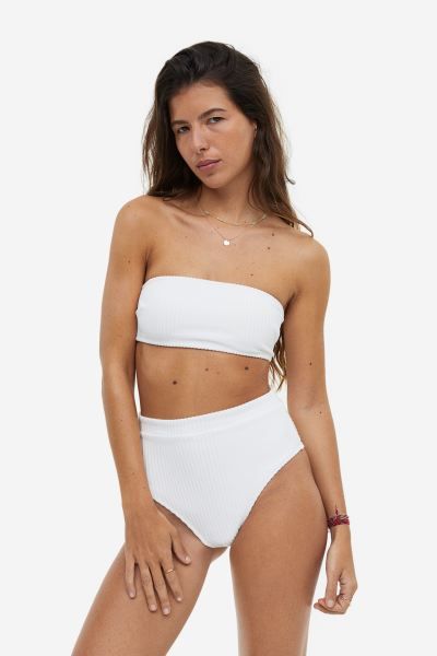 Padded Bandeau Bikini Top - White - Ladies | H&M US | H&M (US + CA)