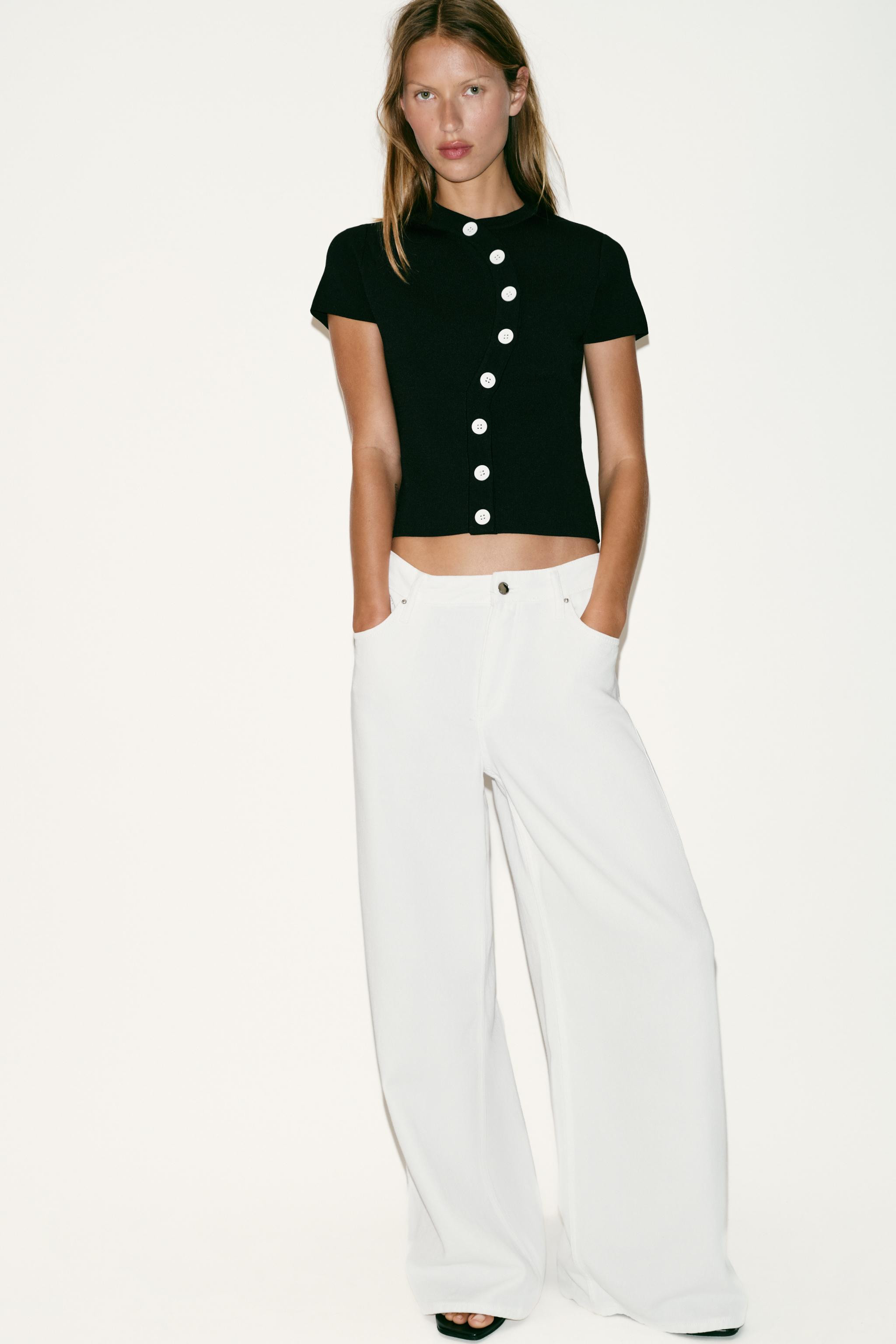 ASYMMETRIC CLOSURE KNIT TOP | Zara US