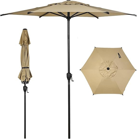 Abba Patio 7.5FT Lyon Outdoor Patio Umbrella Outdoor Table Umbrella with Push Button Tilt and Cra... | Amazon (US)