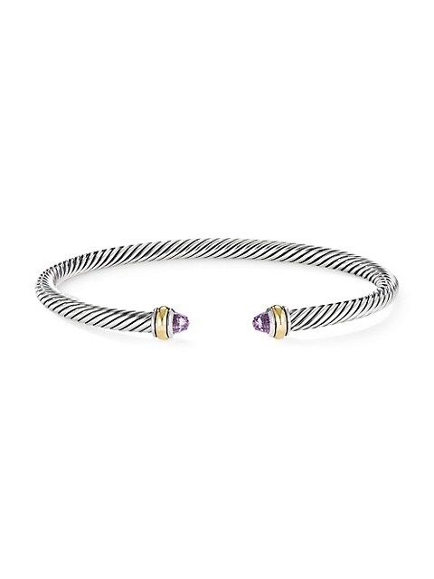 Cable 18K Yellow Gold, Sterling Silver & Gemstone Bracelet | Saks Fifth Avenue