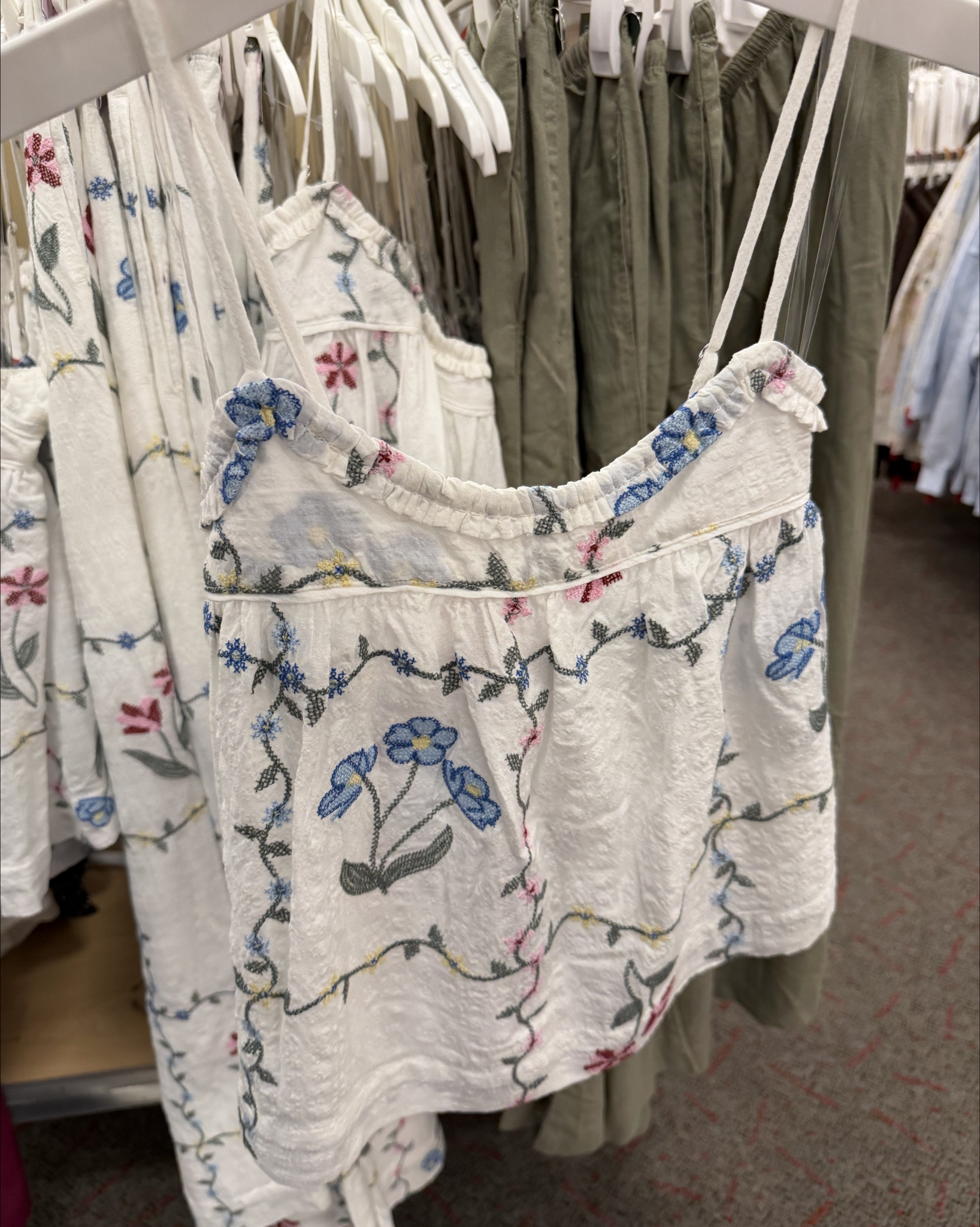Happy Sunday!☺️ Cute new arrivals @Target for summer and vacations!!🎯🤩 I love the embroidery detail on this top, pants, and dress!!😍 Comes in a dark red striped print for the top and dress! The olive green pants are cute and comfy, not new and linked the 2 new colors to them! There’s more options that I linked for you that just became available online today!😄 Would you wear the top w/ pants or the dress?🤔



Vacation outfit, summer outfit, weekend outfit, comfy outfit, brunch outfit, Mother’s Day outfit

#LTKPlusSize #LTKMidsize #LTKMothersDay