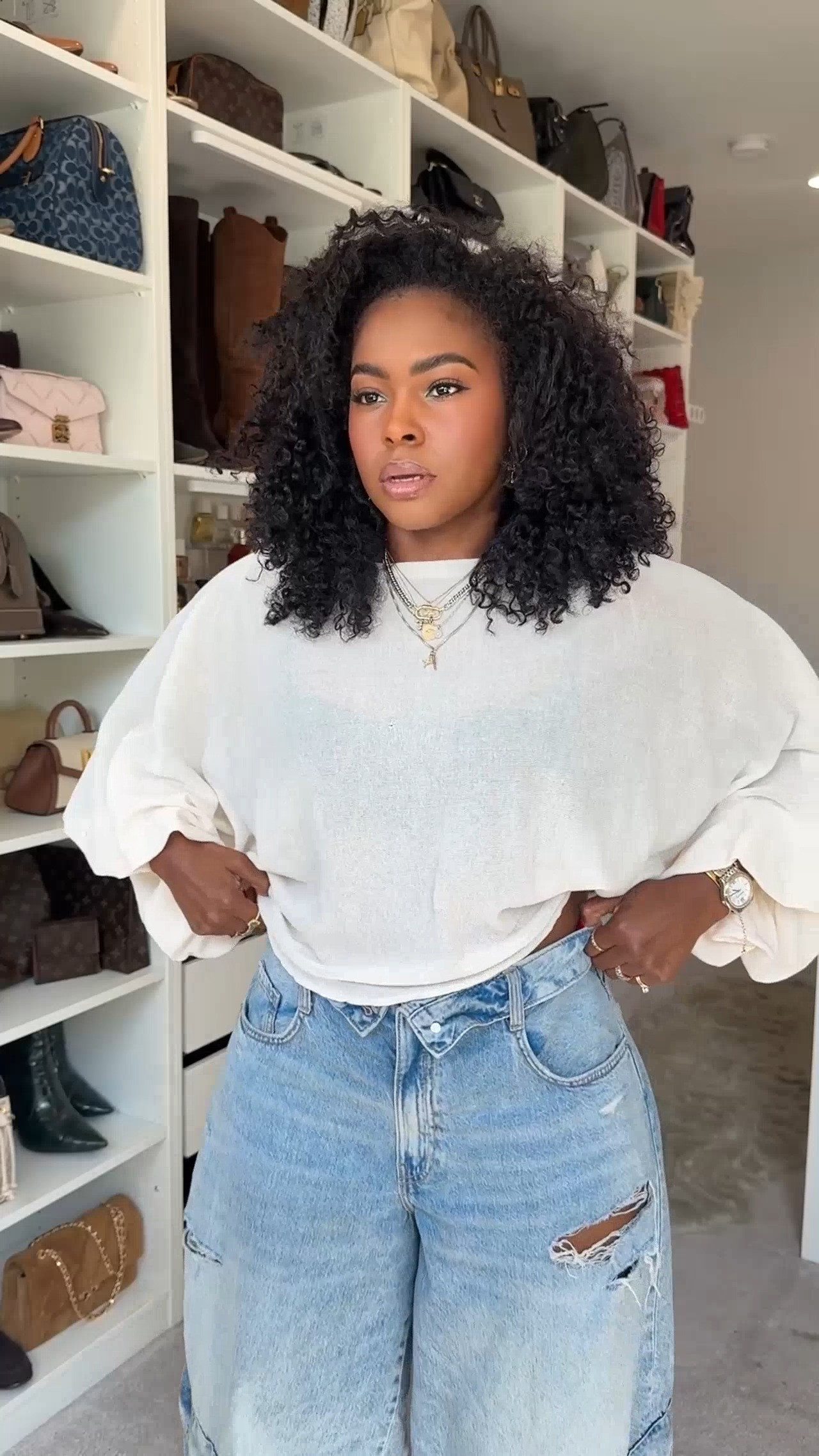 casual OOTD while I get out of the house for a few hours. Top (old): M Jeans: 10 (big but I like baggy)  

 #LTKgrwm #LTKootd #LTKMidsize