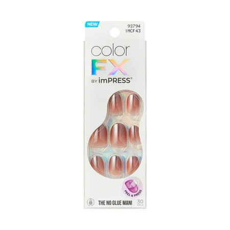 Kiss imPRESS Color FX Short Oval Press-on Nails Brown 30 Pieces | Walmart (US)