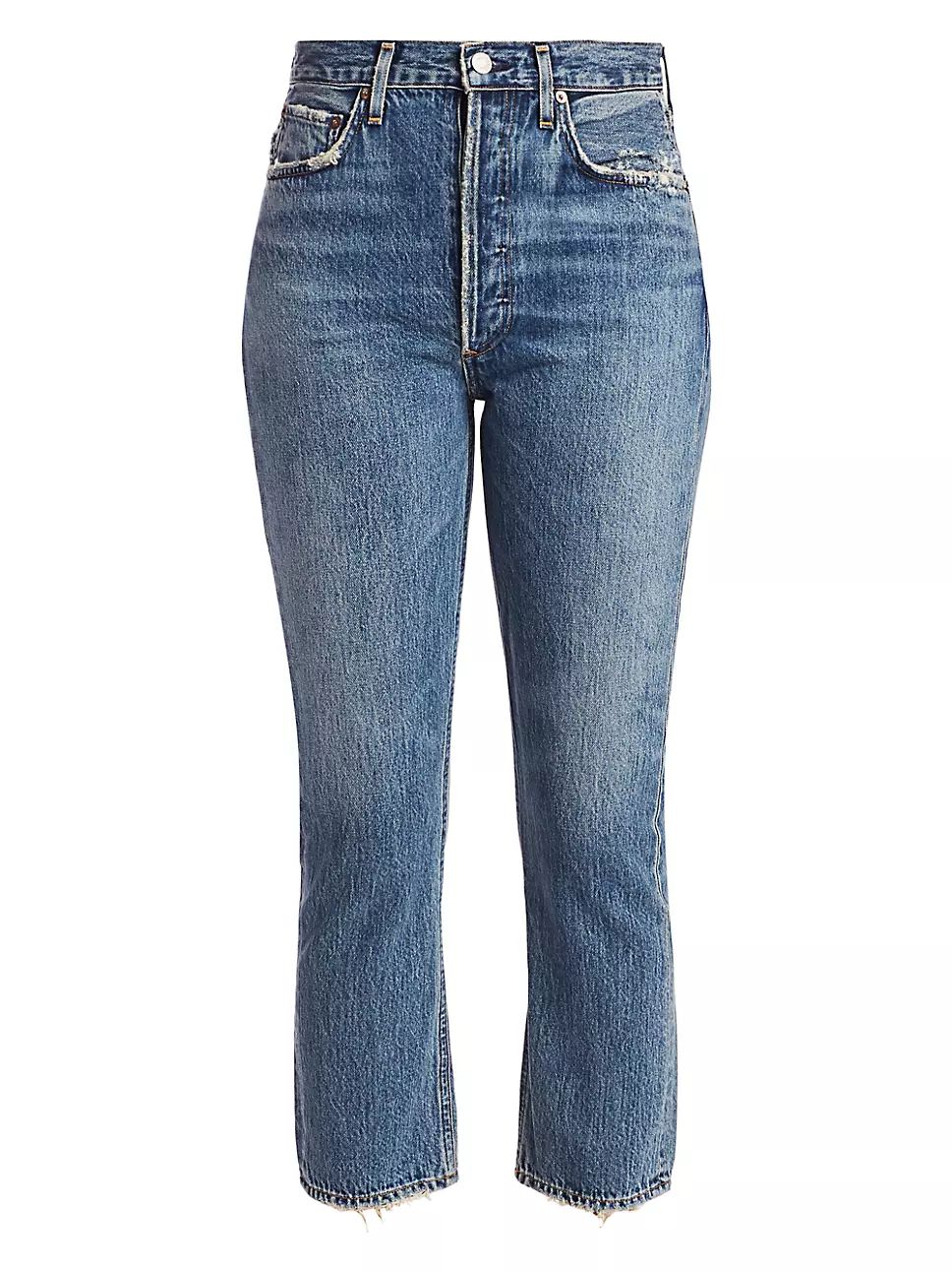 Riley Mid-Rise Straight-Leg Ankle Jeans | Saks Fifth Avenue