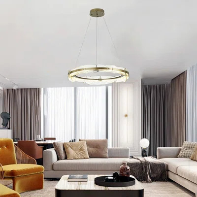 Luxury Modern Crystal Chandelier Gold Round Crystal Chandelier | Wayfair North America