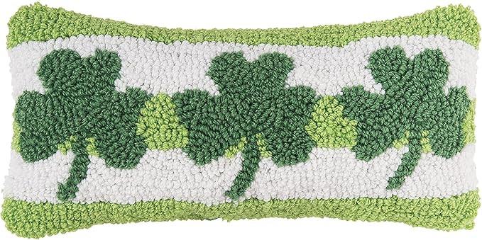 C&F Home Trio 3 Leaf Clovers St. Patrick's Day Hooked Small Petite Mini Accent Pillow 6" x 12" St... | Amazon (US)