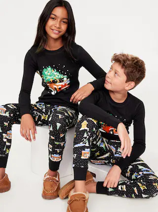 Gender-Neutral Graphic Snug-Fit Pajama Set for Kids | Old Navy (US)