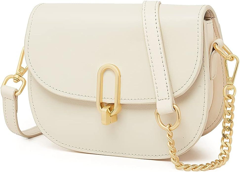 LAORENTOU Cow Leather Crossbody Bags for Women Small Satchel Shoulder Bags Saddle Purses and Hand... | Amazon (US)