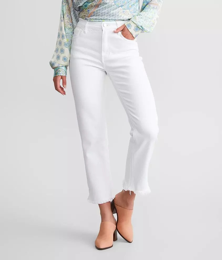 High Rise Cropped Straight Stretch Jean | Buckle