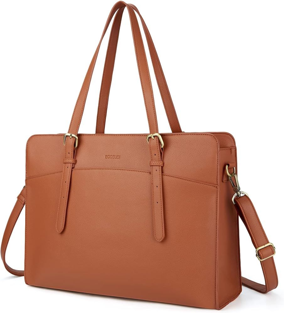 Laptop Bag for Women ECOSUSI 15.6 Inch Computer Tote Bag Work Bag Briefcase Handbag Shoulder Bag for | Amazon (US)