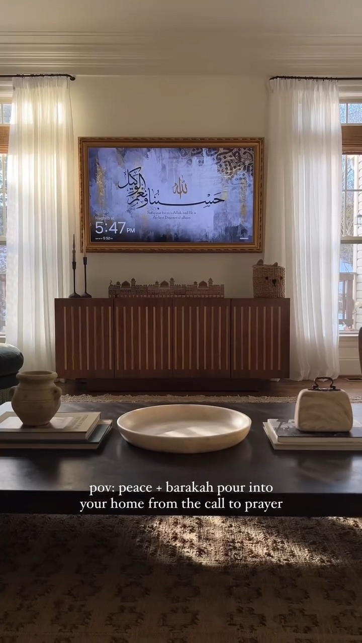 this is your sign for prayer 🤲🏽 

how many of us have struggled to make our prayers on time?! + unfortunately living in the west, we don’t hear the call to prayer…so we must make the effort to bring it inside our homes.

‏✨let’s be prayerful together ✨

now your tv doubles as an athan clock!

genius @mymasjidal ✨ use code ASCIA12 ✨

our TV doubles as an athan clock, keeping prayer times front + center while playing the athan, Qur’an, + even Islamic radio stations!

countless reciters to choose from for Qur’an + when it’s prayer time, your home is filled with the call to prayer….+ it’s just so beautiful 🤲🏽

simply download the MASJIDAL ATHAN app on your TV + follow the prompts from there! there’s a small monthly or yearly subscription fee.

to hear the Athan, the Athan+ app needs to be running, so the TV stays on with the app open. the best part?

while it’s on, you can display beautiful artwork of your choice—seamlessly blending faith + decor!

we still have our athan frame on our kitchen wall, one in my girls room + adding another in my sons room because of the endless ways they can utilize it!!

we play our adkhars on them, every morning + night. it has prophets stories, islamic radio stations, podcast series, kids bedtime stories, Quran recitations, the list goes on!!

feel free to ask me any questions + i’m happy to answer below 👇🏽 

p.s. they’ve created a code for you to use on their website ASCIA12 

#faith #homedecor #ramadandecor #modeststyle #modeststyle #athan #virginiahomes