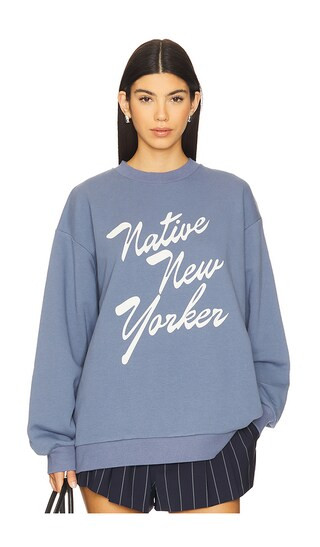 Native New Yorker Boyfriend Sweatshirt in Navy | Revolve Clothing (Global)