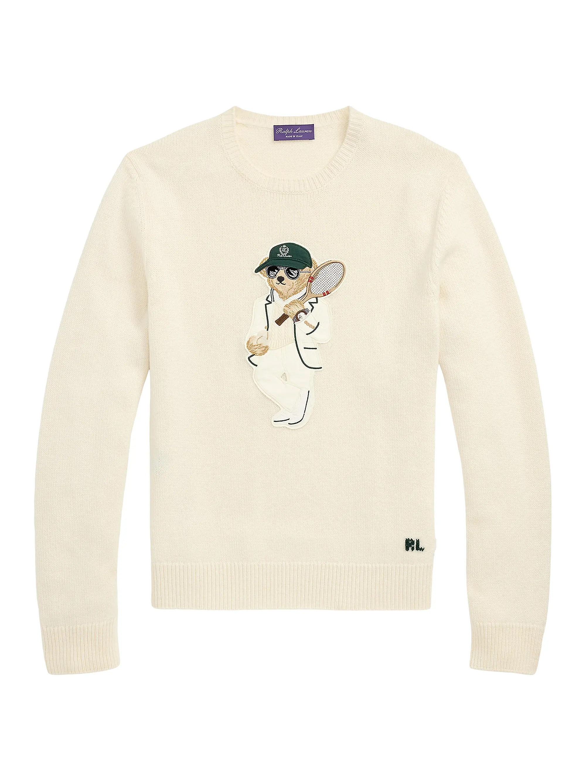 Ralph Lauren Purple Label Tennis Polo Bear Cashmere Crewneck Sweater | Saks Fifth Avenue | Saks Fifth Avenue