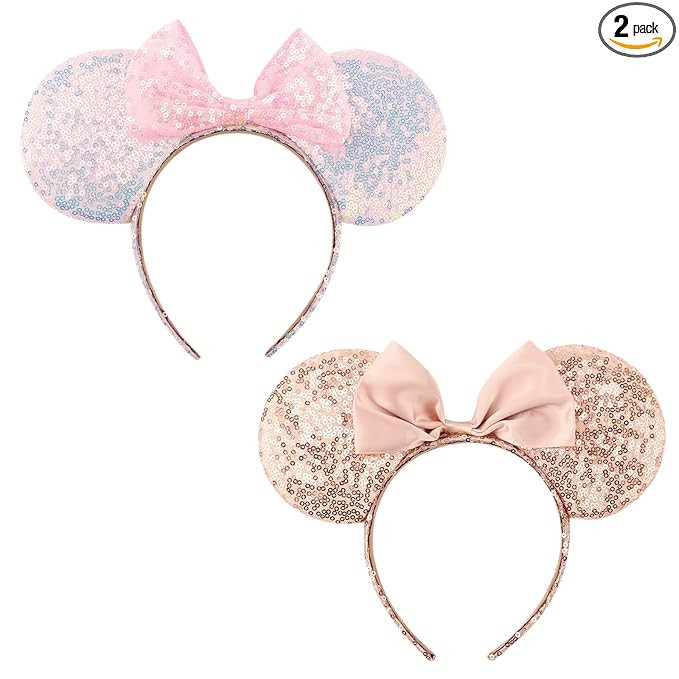 DRESHOW Mouse Ears Bow Headbands Glitter Party Decoration Cosplay Costume for Women | Amazon (US)