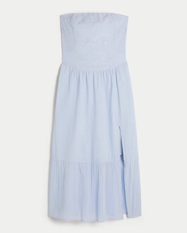 Women's Strapless Embroidered Maxi Dress | Women's Summer Sale Up to 30% Off Select Styles | Holl... | Hollister (US)