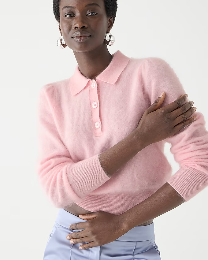 Brushed cashmere sweater-polo | J. Crew US