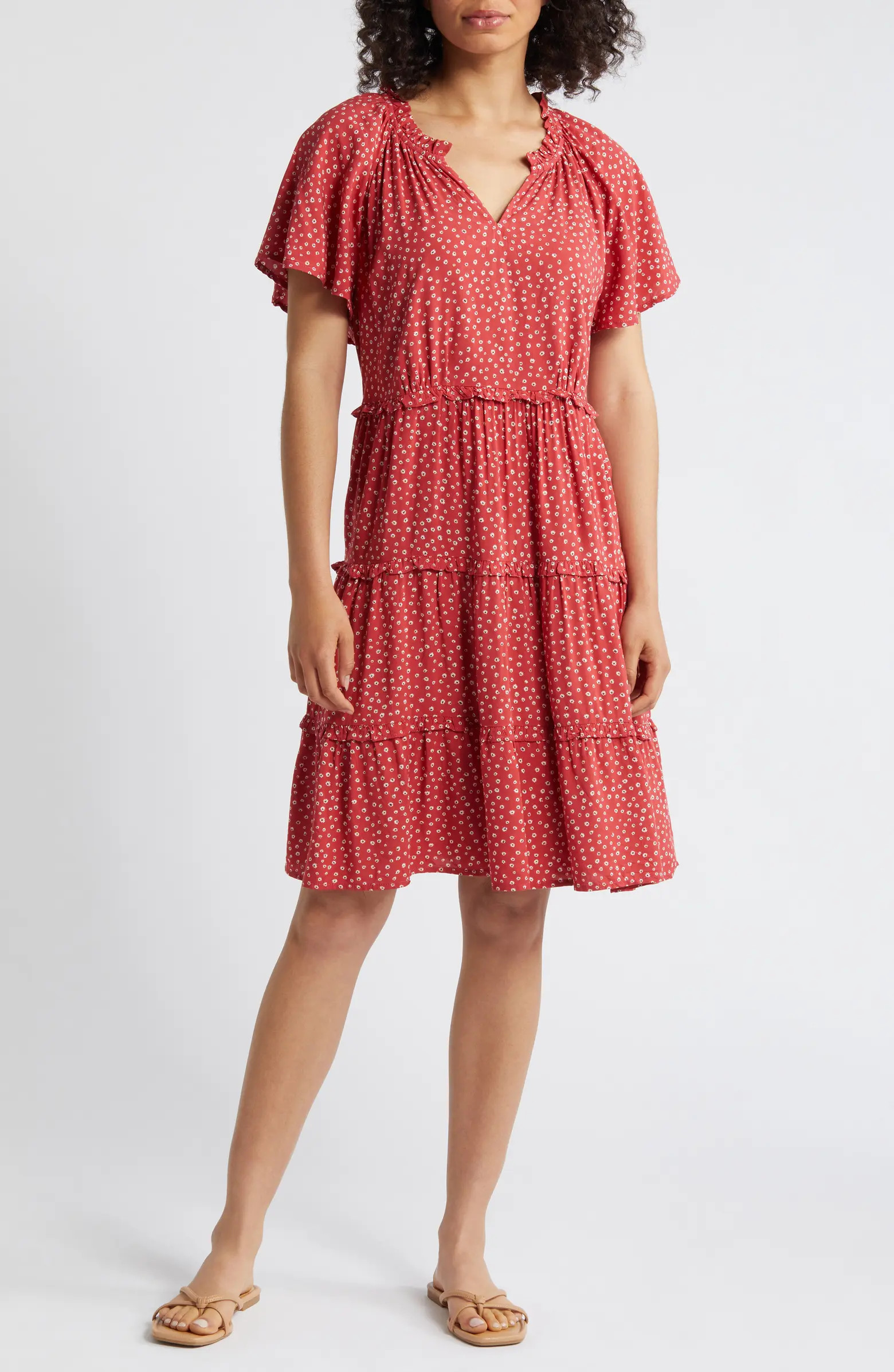 Women's Camila Floral Flutter Sleeve Dress | Nordstrom