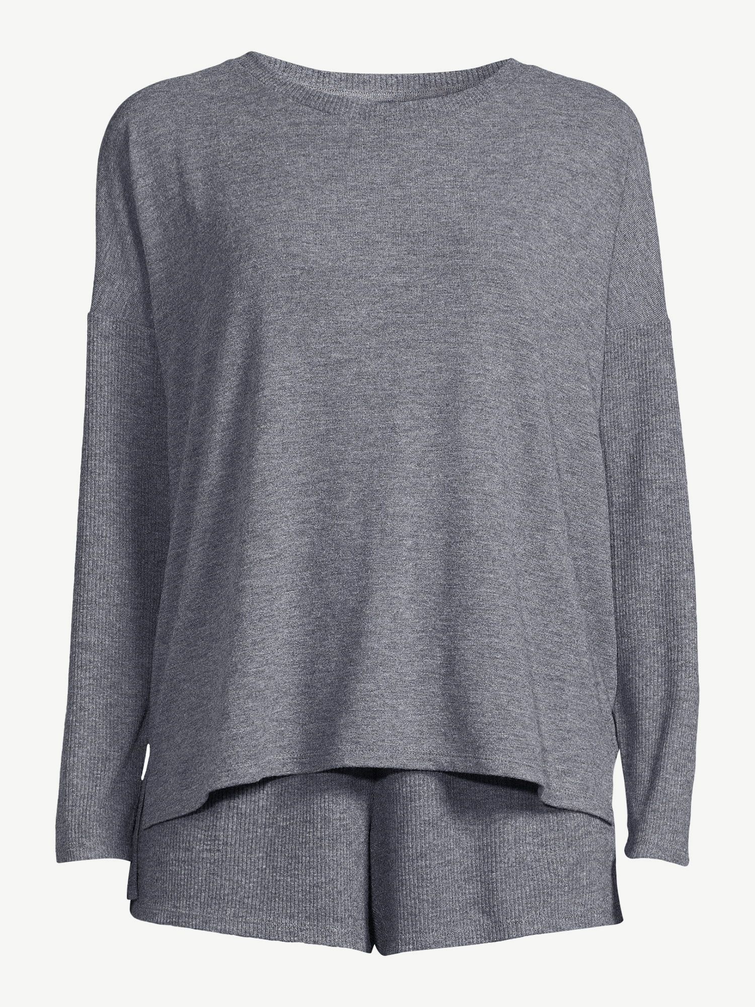 Joyspun Women’s Long Sleeve Top and Shorts Pajama Set, 2-Piece, Sizes up to 3X - Walmart.com | Walmart (US)