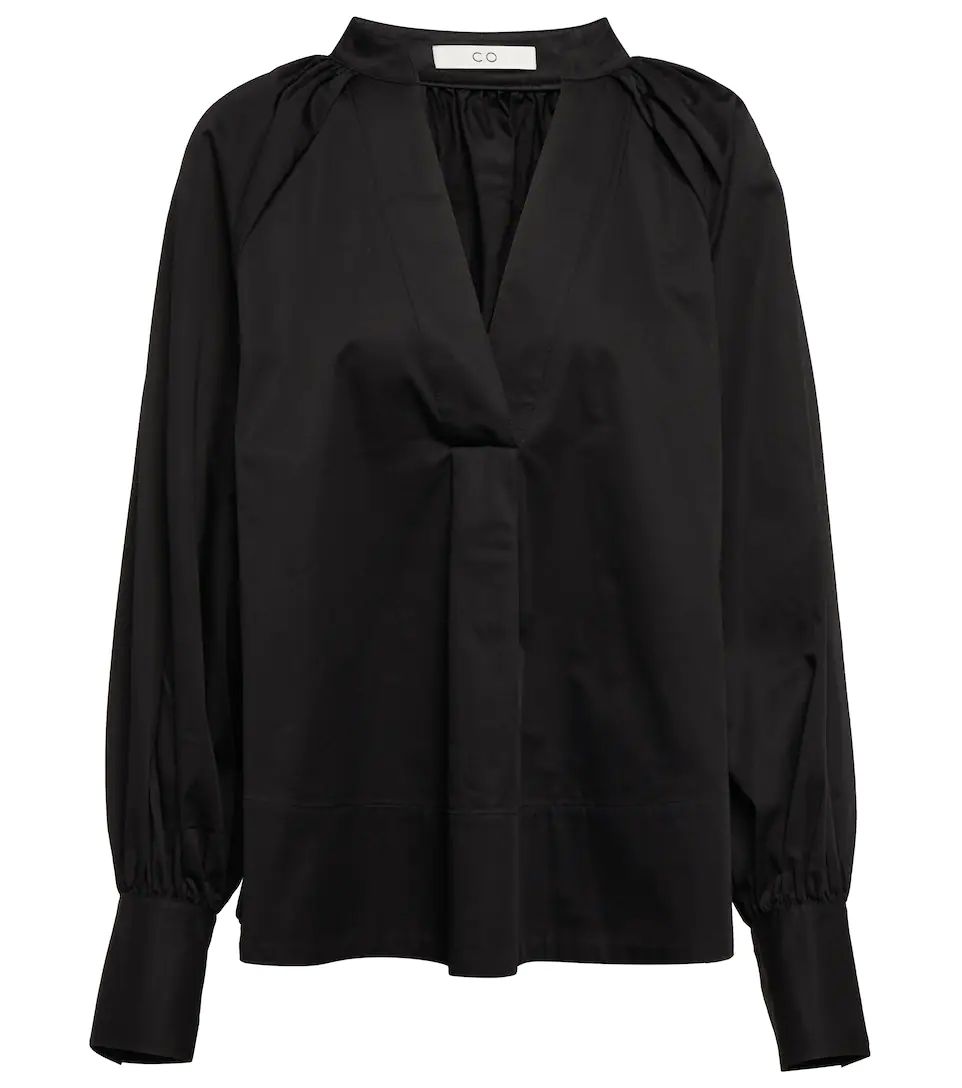 Oversized V-neck cotton blouse | Mytheresa (US/CA)