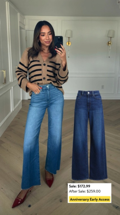 30% OFF Paige jeans!! These jeans always sell out fast! They're so comfortable and flattering and they brought them back this year in a new wash (shown here) Wearing size S cardigan (OOS but I've linked similars) and size 27 jeans 

nordstrom sale, nordstrom anniversary sale, nsale, jeans, denim, designer denim, denim sale, fall outfit, fall fashion, closet staples, closet essentials

#LTKSaleAlert #LTKSeasonal