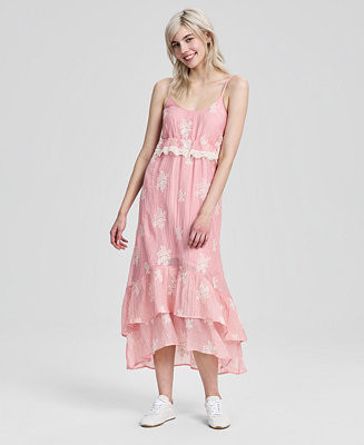 Petite Embroidered Lace Trim Maxi Dress, Macy's Exclusive | Macy's