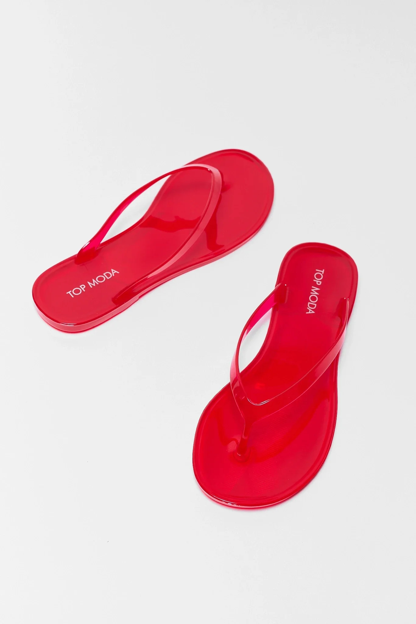 Kathy Red Flip Flop Jelly Sandals | Avara