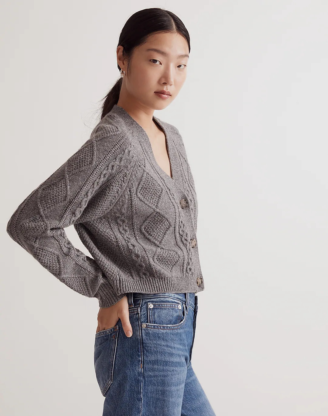 Cable-Knit Cropped Cardigan | Madewell