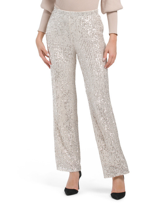 Stretch Sequin Wide Leg Pants | TJ Maxx
