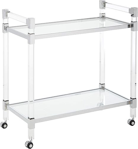 Amazon.com - Christopher Knight Home Hilary Modern Glass Bar Trolley in Clear - Bar & Serving Car... | Amazon (US)