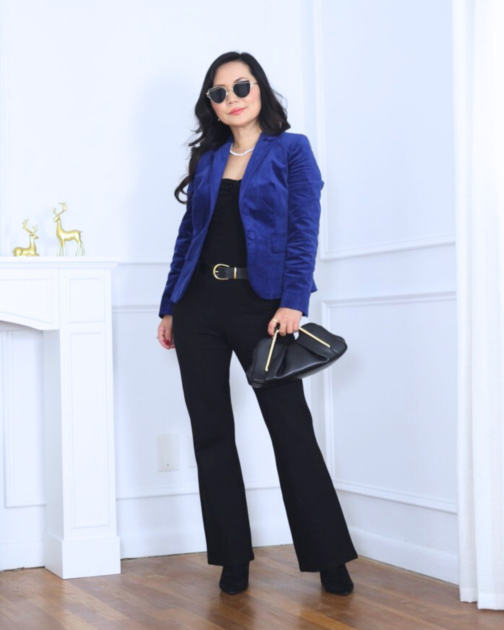 A velvet blazer from J.Crew Factory, a sleek tube top from Amazon, and bootcut pants from Quince — a mix of textures and silhouettes that feels bold but still wearable. This look brings just the right amount of drama for a confident, stylish day out. I’m 5’2, wearing size XS.

#LTKOver40 #LTKHoliday #LTKPetite