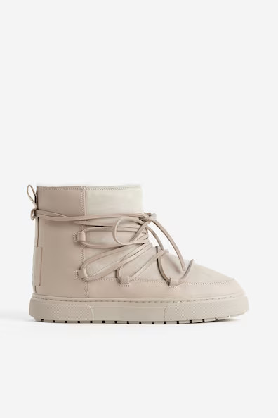 Laced Padded Boots - Light taupe - Ladies | H&M US | H&M (US + CA)