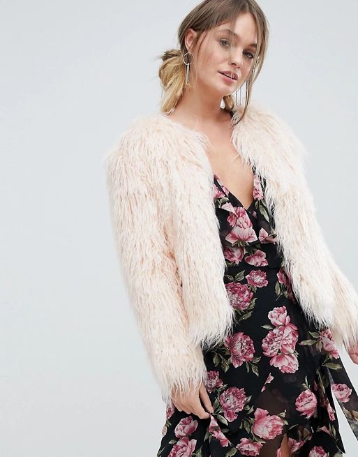 Miss Selfridge Mongolian Faux Fur Coat | ASOS US