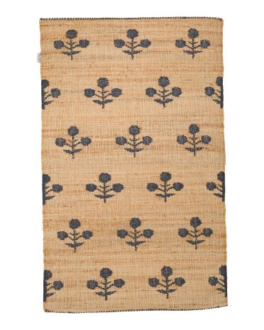 Floral Natural Fiber Area Rug | TJ Maxx