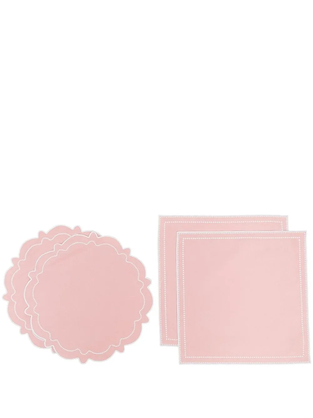 Maison Margaux contrast-trim Placemats And Napkins (set Of 2) - Farfetch | Farfetch Global