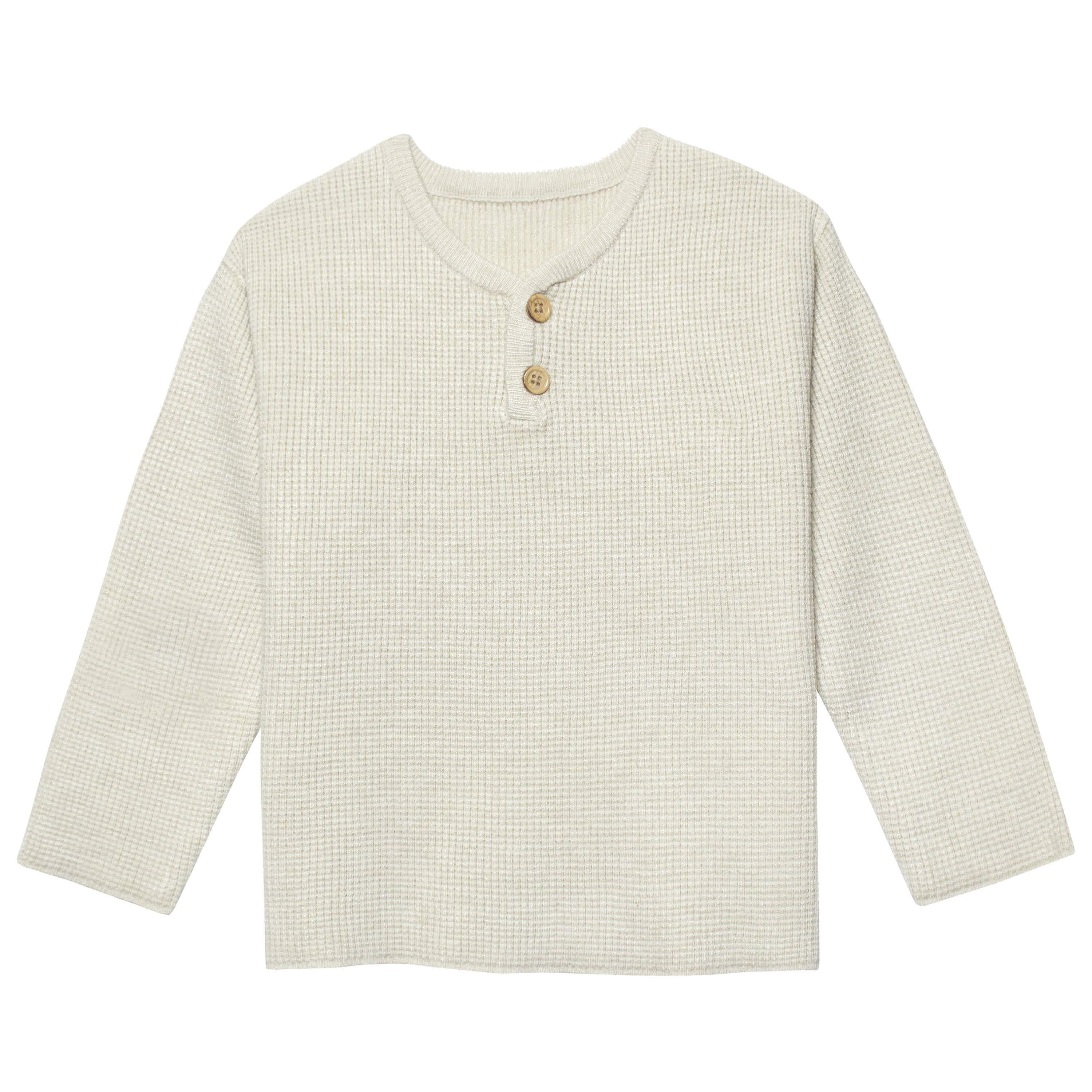 Infant & Toddler Boys Oatmeal Heather Henley Sweater | Gerber Childrenswear