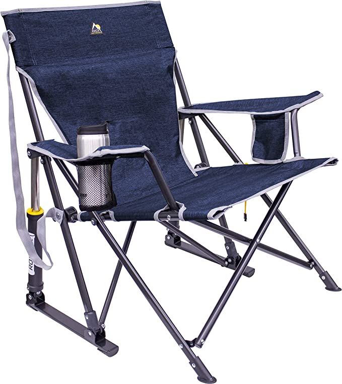 Amazon.com: GCI Outdoor Kickback Rocker Portable Rocking Chair & Outdoor Camping Chair, Heathered... | Amazon (US)